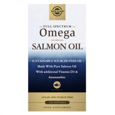 Solgar Full Spectrum Omega Salmon Oil 三文鱼油+维生素 D3&虾青素 120粒